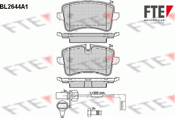 FTE BL2644A1 - Комплект спирачно феродо, дискови спирачки vvparts.bg