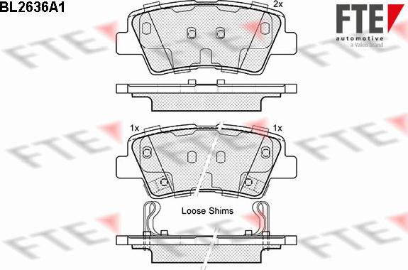 FTE BL2636A1 - Комплект спирачно феродо, дискови спирачки vvparts.bg