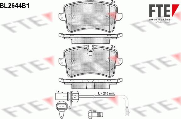 FTE 9010887 - Комплект спирачно феродо, дискови спирачки vvparts.bg