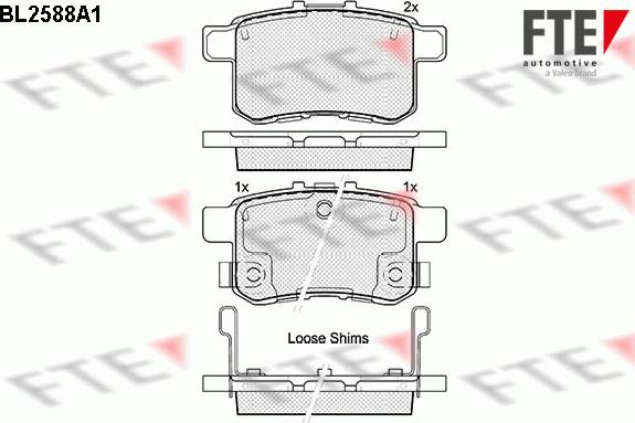 FTE BL2588A1 - Комплект спирачно феродо, дискови спирачки vvparts.bg