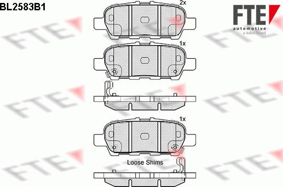 FTE BL2583B1 - Комплект спирачно феродо, дискови спирачки vvparts.bg