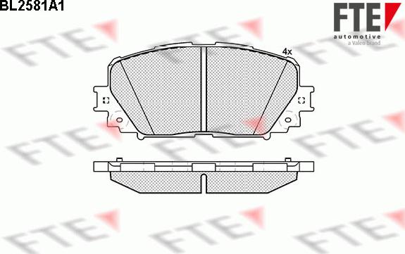 FTE BL2581A1 - Комплект спирачно феродо, дискови спирачки vvparts.bg