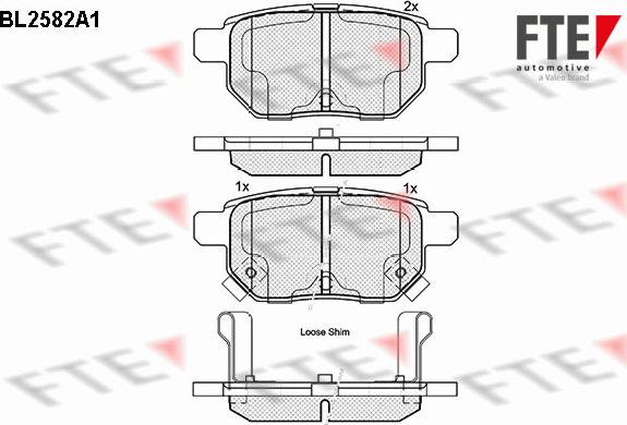 FTE 9010832 - Комплект спирачно феродо, дискови спирачки vvparts.bg