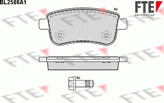 FTE BL2586A1 - Комплект спирачно феродо, дискови спирачки vvparts.bg