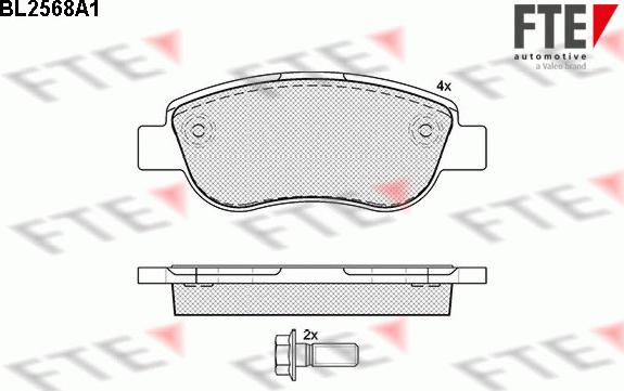 FTE 9010820 - Комплект спирачно феродо, дискови спирачки vvparts.bg