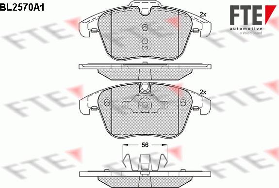 FTE BL2570A1 - Комплект спирачно феродо, дискови спирачки vvparts.bg