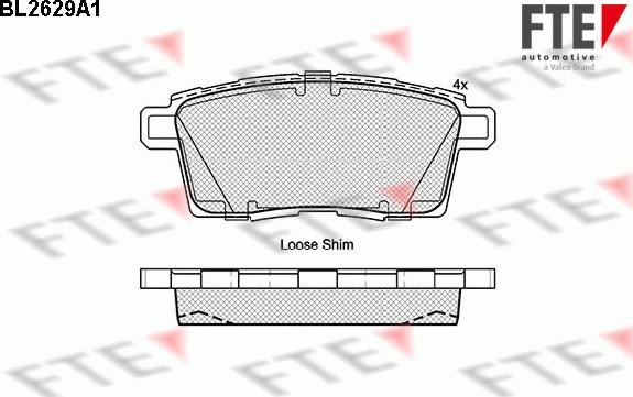 FTE 9010876 - Комплект спирачно феродо, дискови спирачки vvparts.bg