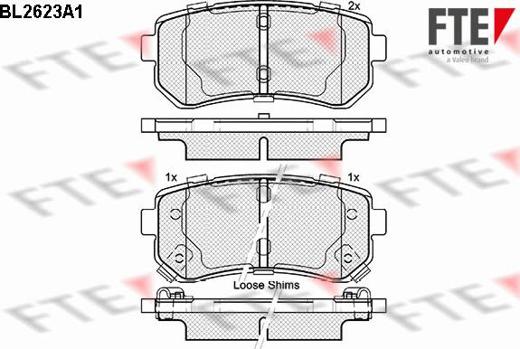 FTE BL2623A1 - Комплект спирачно феродо, дискови спирачки vvparts.bg