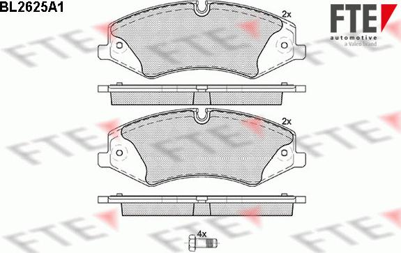 FTE 9010873 - Комплект спирачно феродо, дискови спирачки vvparts.bg