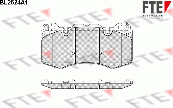 FTE BL2624A1 - Комплект спирачно феродо, дискови спирачки vvparts.bg