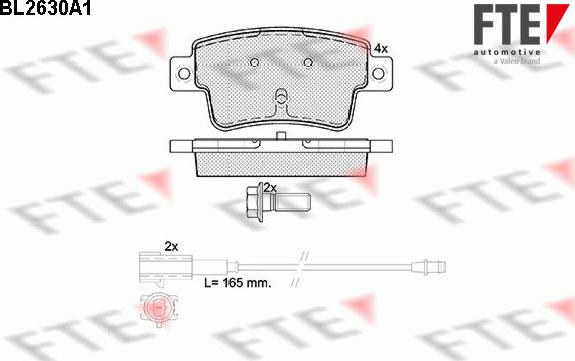 FTE 9010877 - Комплект спирачно феродо, дискови спирачки vvparts.bg