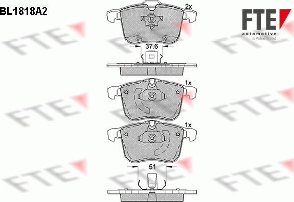 FTE 9010396 - Комплект спирачно феродо, дискови спирачки vvparts.bg