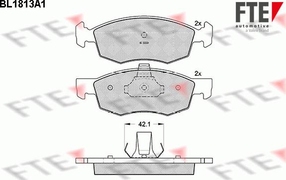 FTE BL1813A1 - Комплект спирачно феродо, дискови спирачки vvparts.bg