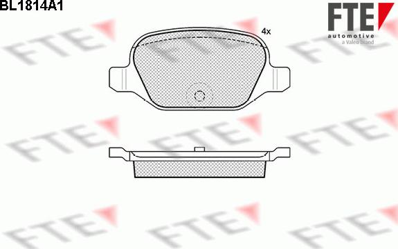 FTE BL1814A1 - Комплект спирачно феродо, дискови спирачки vvparts.bg