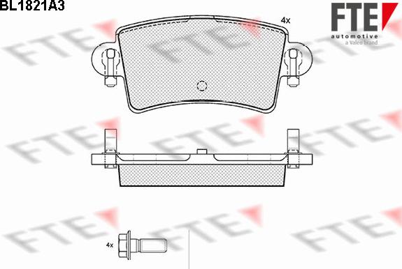 FTE BL1821A3 - Комплект спирачно феродо, дискови спирачки vvparts.bg