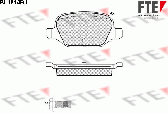 FTE BL1814B1 - Комплект спирачно феродо, дискови спирачки vvparts.bg