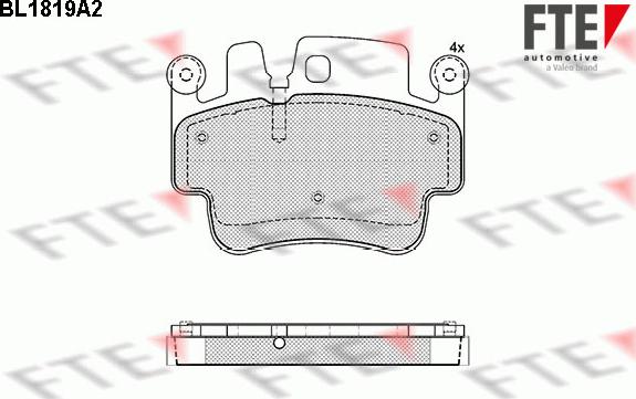 FTE BL1819A2 - Комплект спирачно феродо, дискови спирачки vvparts.bg