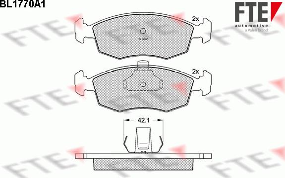 FTE 9010340 - Комплект спирачно феродо, дискови спирачки vvparts.bg