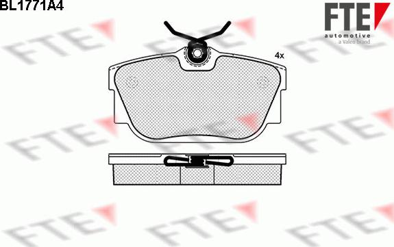 FTE BL1771A4 - Комплект спирачно феродо, дискови спирачки vvparts.bg