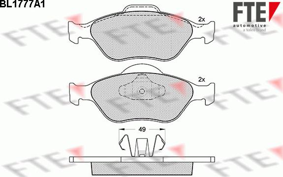 FTE BL1777A1 - Комплект спирачно феродо, дискови спирачки vvparts.bg