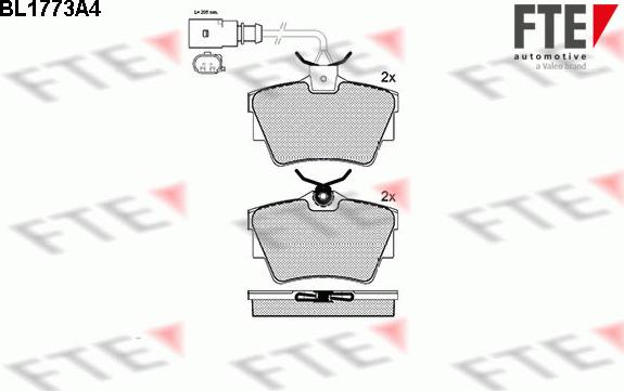 FTE BL1773A4 - Комплект спирачно феродо, дискови спирачки vvparts.bg