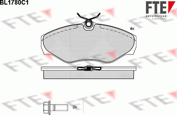 FTE 9010350 - Комплект спирачно феродо, дискови спирачки vvparts.bg