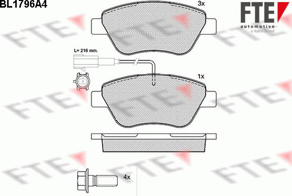 FTE 9010366 - Комплект спирачно феродо, дискови спирачки vvparts.bg