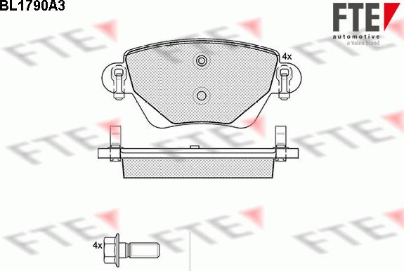 FTE 9010361 - Комплект спирачно феродо, дискови спирачки vvparts.bg