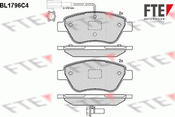 FTE 9010368 - Комплект спирачно феродо, дискови спирачки vvparts.bg