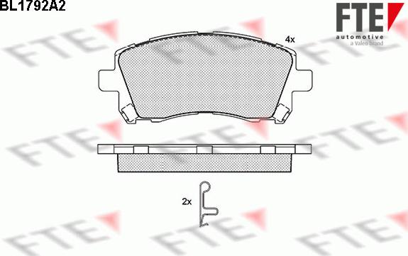 FTE 9010363 - Комплект спирачно феродо, дискови спирачки vvparts.bg