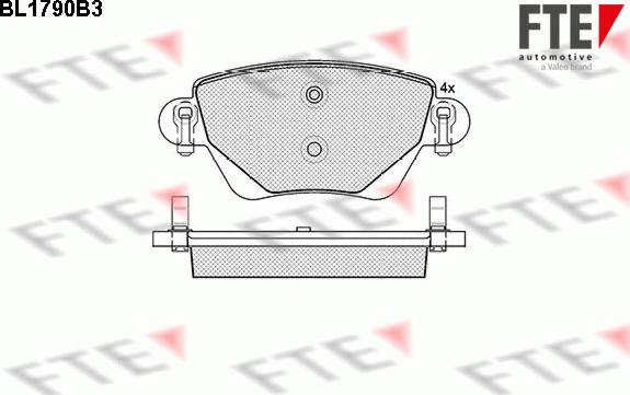 FTE 9010362 - Комплект спирачно феродо, дискови спирачки vvparts.bg