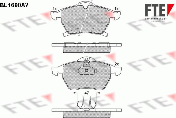 FTE 9010301 - Комплект спирачно феродо, дискови спирачки vvparts.bg