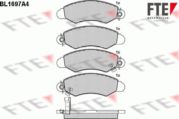 FTE 9010307 - Комплект спирачно феродо, дискови спирачки vvparts.bg