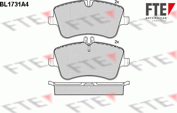 FTE BL1731A4 - Комплект спирачно феродо, дискови спирачки vvparts.bg