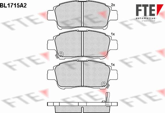 FTE BL1715A2 - Комплект спирачно феродо, дискови спирачки vvparts.bg