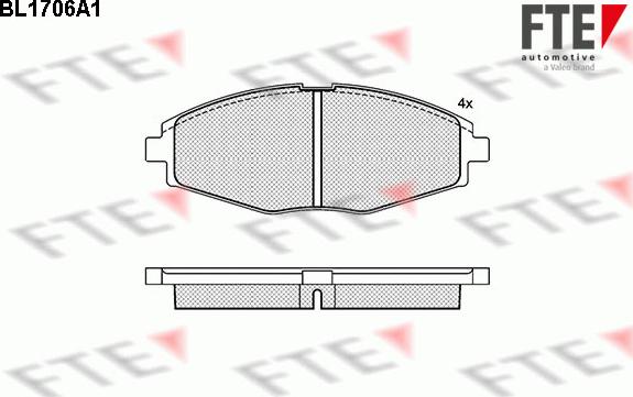 FTE BL1706A1 - Комплект спирачно феродо, дискови спирачки vvparts.bg