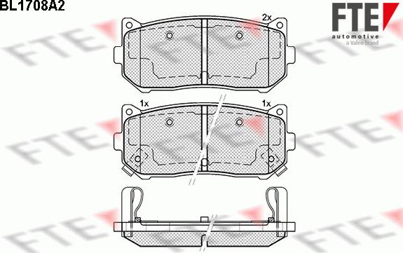 FTE BL1708A2 - Комплект спирачно феродо, дискови спирачки vvparts.bg