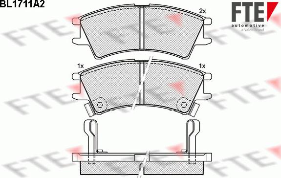 FTE 9010312 - Комплект спирачно феродо, дискови спирачки vvparts.bg