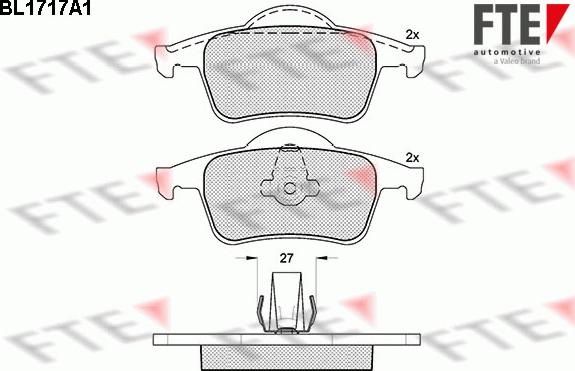 FTE BL1717A1 - Комплект спирачно феродо, дискови спирачки vvparts.bg