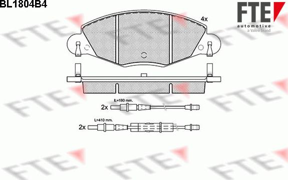 FTE BL1804B4 - Комплект спирачно феродо, дискови спирачки vvparts.bg