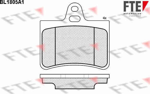 FTE BL1805A1 - Комплект спирачно феродо, дискови спирачки vvparts.bg