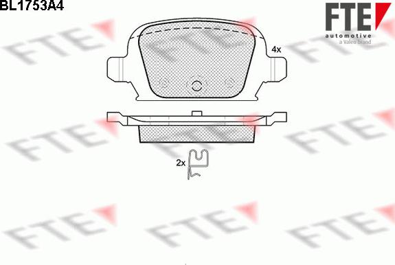 FTE BL1753A4 - Комплект спирачно феродо, дискови спирачки vvparts.bg