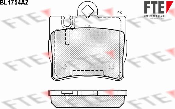 FTE BL1754A2 - Комплект спирачно феродо, дискови спирачки vvparts.bg