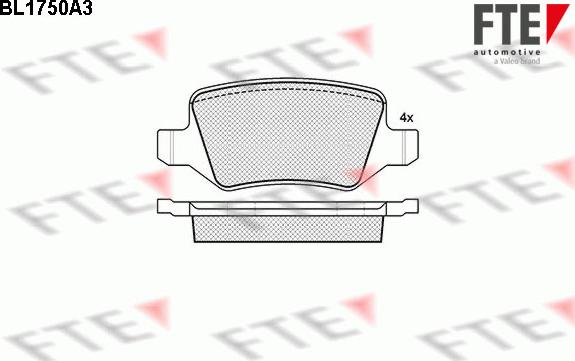 FTE 9010331 - Комплект спирачно феродо, дискови спирачки vvparts.bg