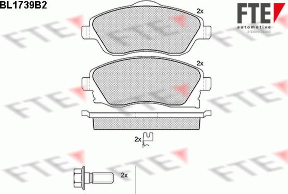 FTE BL1739B2 - Комплект спирачно феродо, дискови спирачки vvparts.bg