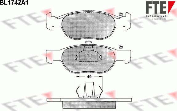 FTE 9010326 - Комплект спирачно феродо, дискови спирачки vvparts.bg