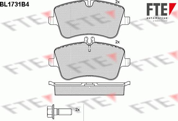 FTE BL1731B4 - Комплект спирачно феродо, дискови спирачки vvparts.bg