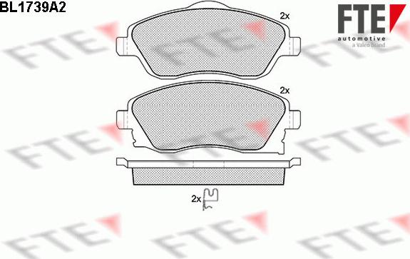 FTE 9010323 - Комплект спирачно феродо, дискови спирачки vvparts.bg