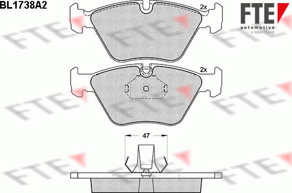 FTE 9010322 - Комплект спирачно феродо, дискови спирачки vvparts.bg