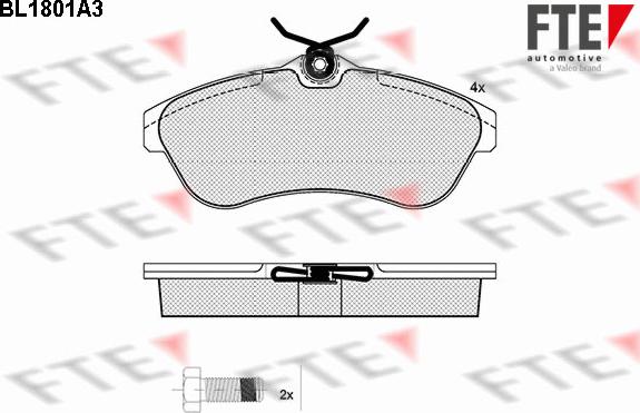 FTE BL1801A3 - Комплект спирачно феродо, дискови спирачки vvparts.bg